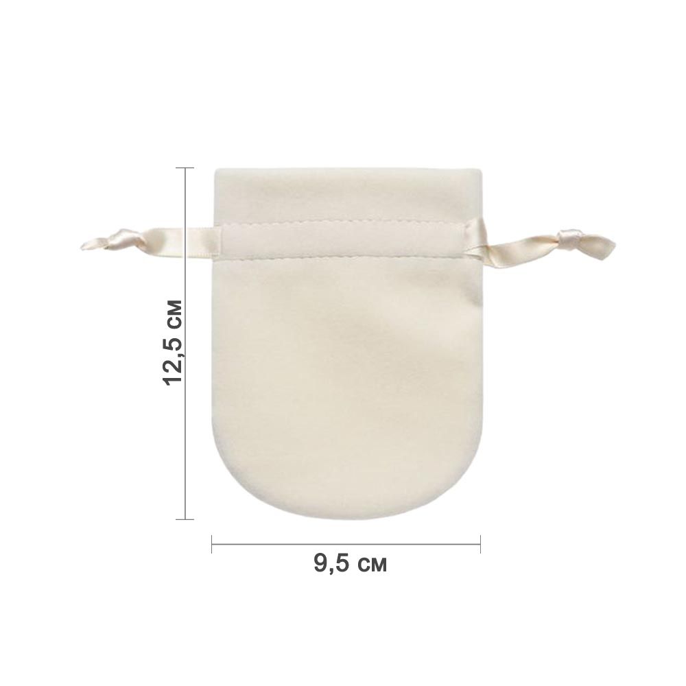 Мешочек велюровый 9,5х12,5 см, айвори Мешочек велюровый 9,5х12,5 см, айвори