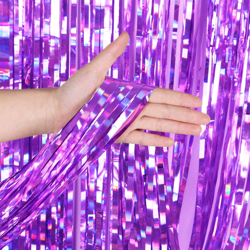 Занавес дождик 1 х 2 м, голография, Малиновый Занавес дождик 1 х 2 м, голография, Малиновый