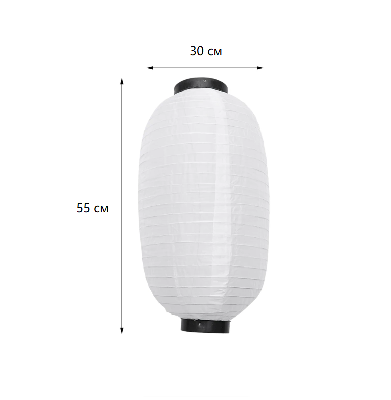 Китайский фонарь Цилиндр 30х55 см, белый