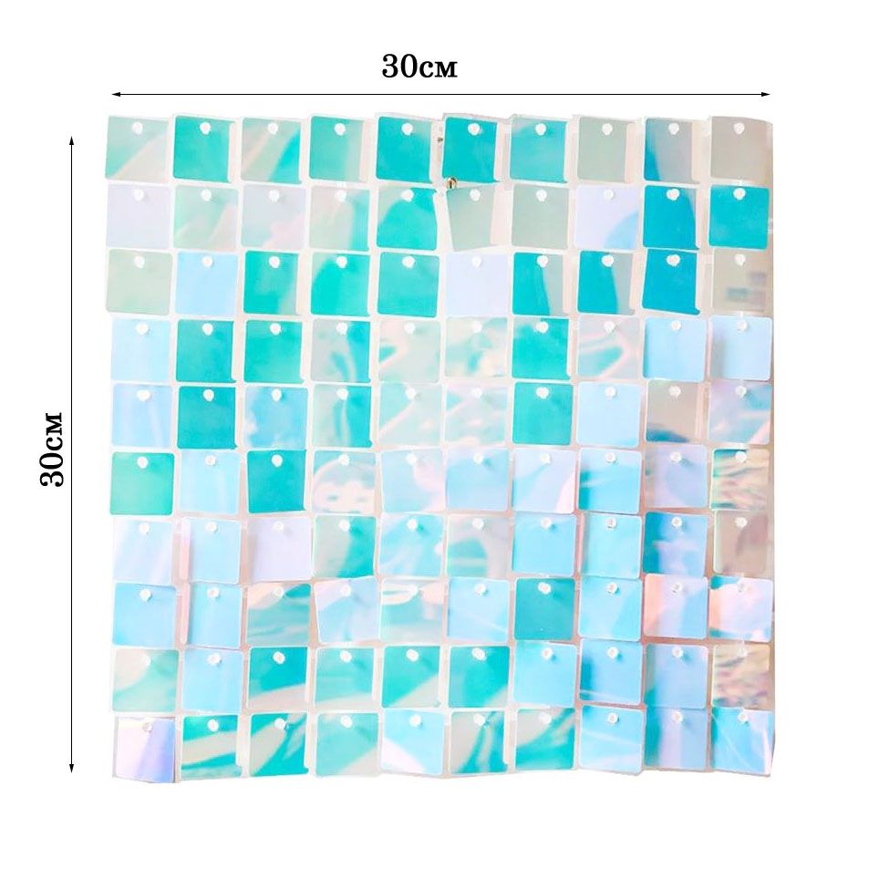 Панель с пайетками для фотозоны 30х30см, голография прозрачный Панель с пайетками для фотозоны 30х30см, голография прозрачный