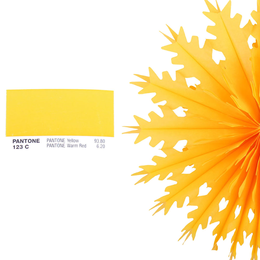 Снежинка обьемная 40 см ярко-желтый Снежинка обьемная 40 см ярко-желтый