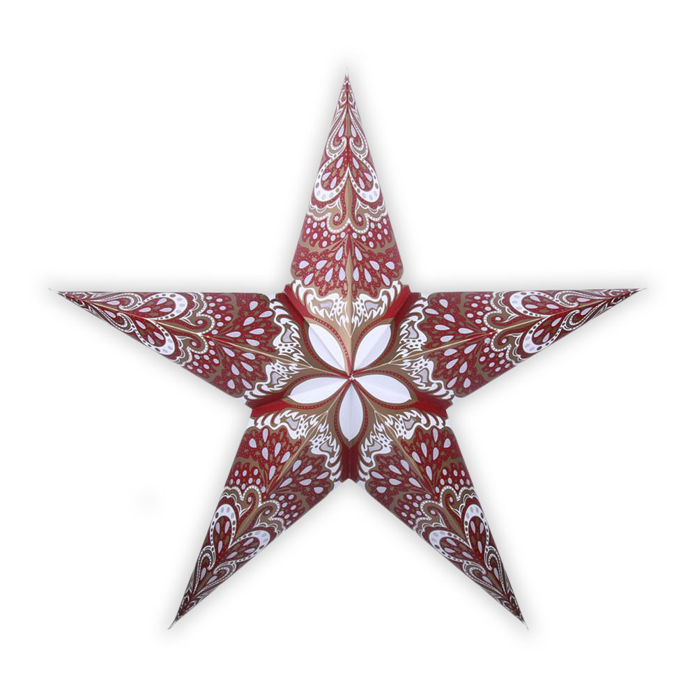 Звезда бумажная "Зимняя сказка" 60 см бордовая Звезда бумажная "Зимняя сказка" 60 см бордовая