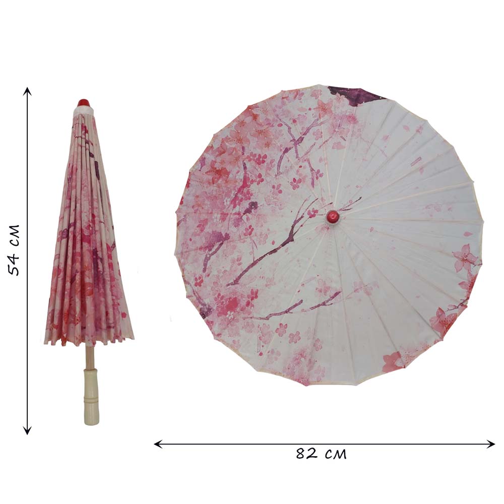 Китайские тканевые зонтики цветочные 82х54см, №7