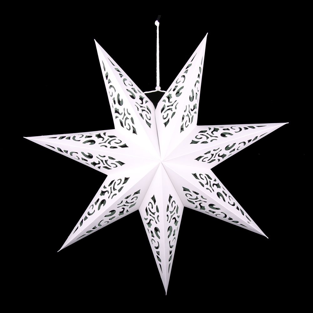 Звезда семиконечная бумажная 45 см Вензель, белый Звезда семиконечная бумажная 45 см Вензель, белый