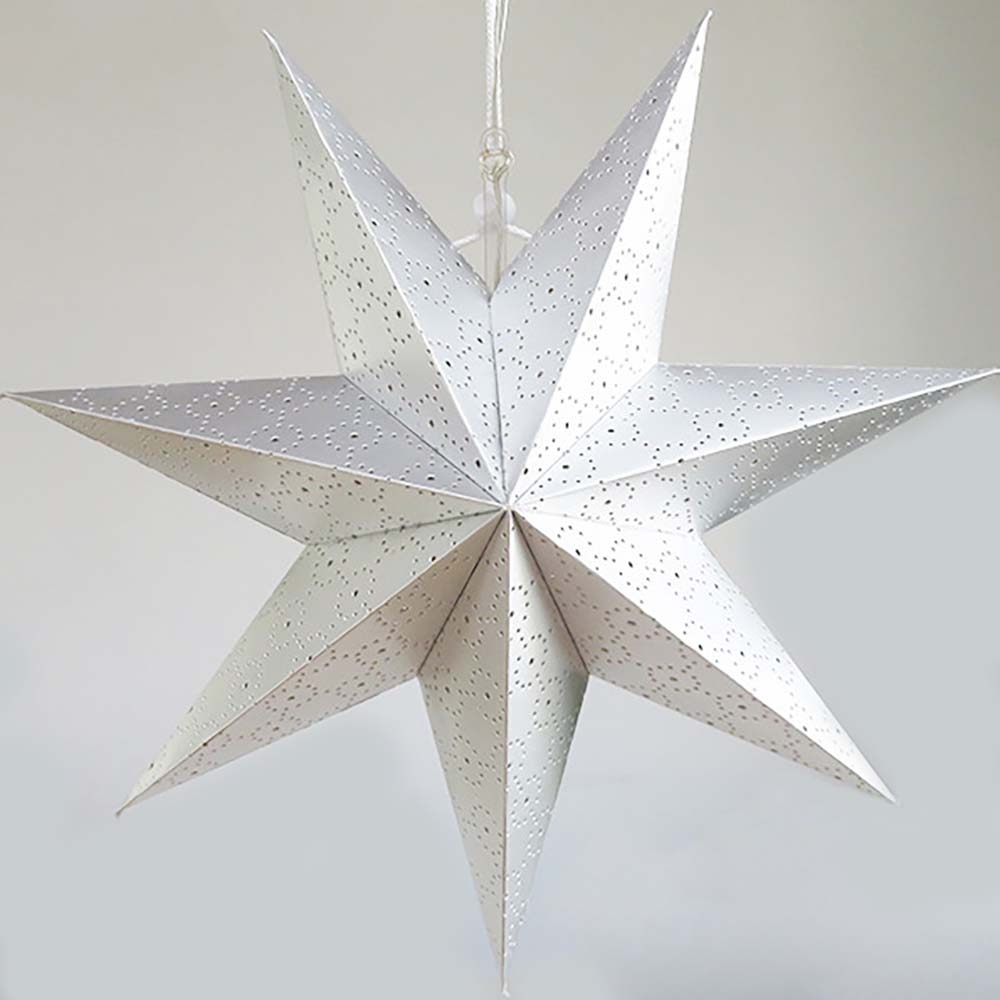 Звезда семиконечная бумажная 45 см точки, Серебро  Звезда семиконечная бумажная 45 см точки, Серебро