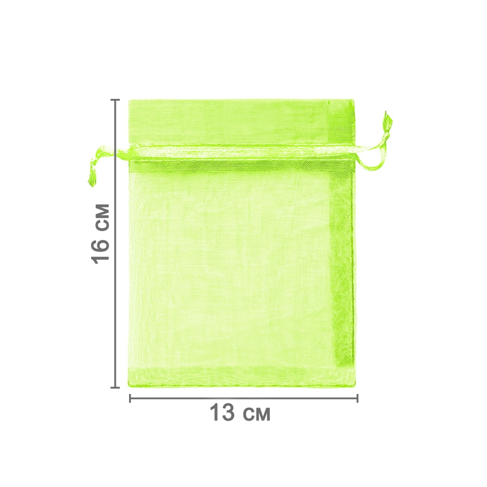 Мешочек из органзы 13 х 16 см салатовый  Мешочек из органзы 13 х 16 см салатовый