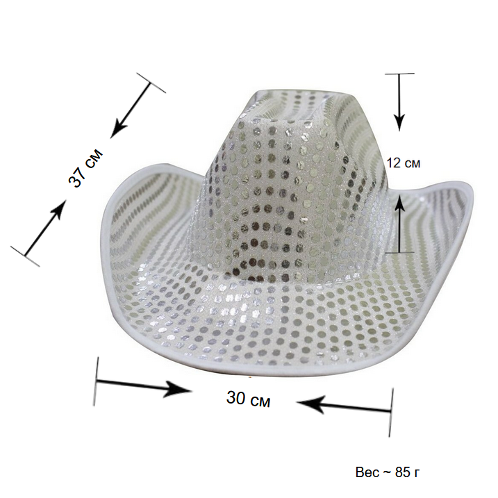 Шляпа ковбойская с блестками, розовый