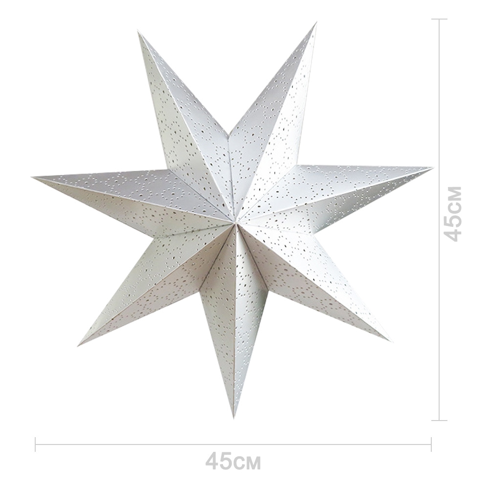 Звезда семиконечная бумажная 45 см точки, Серебро  Звезда семиконечная бумажная 45 см точки, Серебро