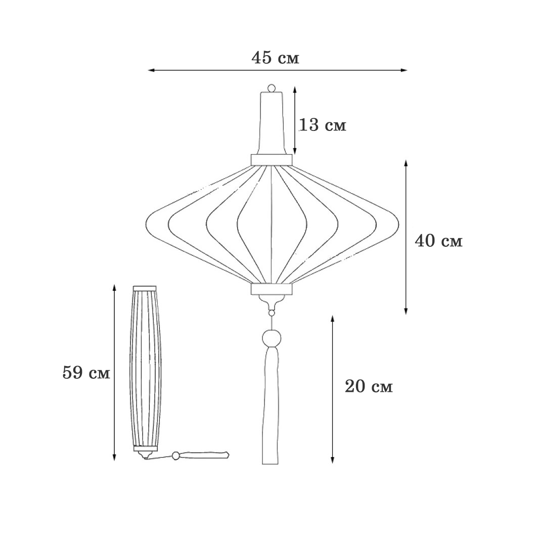 Вьетнамский фонарик 16" Лук синий 748 Вьетнамский фонарик 16" Лук синий 748
