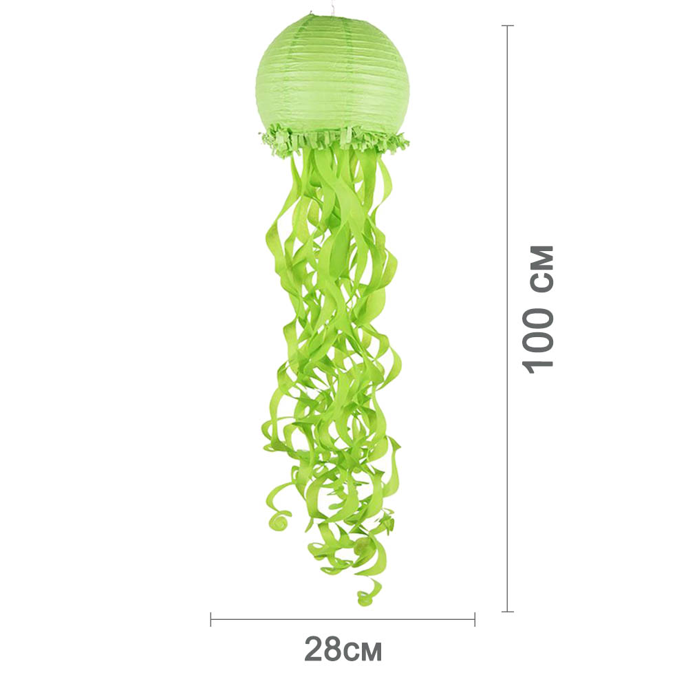 Подвесной фонарик Медуза 28 х 100 см, салатовый