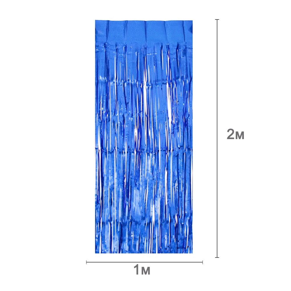 Занавес дождик 1 х 2 м, металлик Синий Занавес дождик 1 х 2 м, металлик Синий