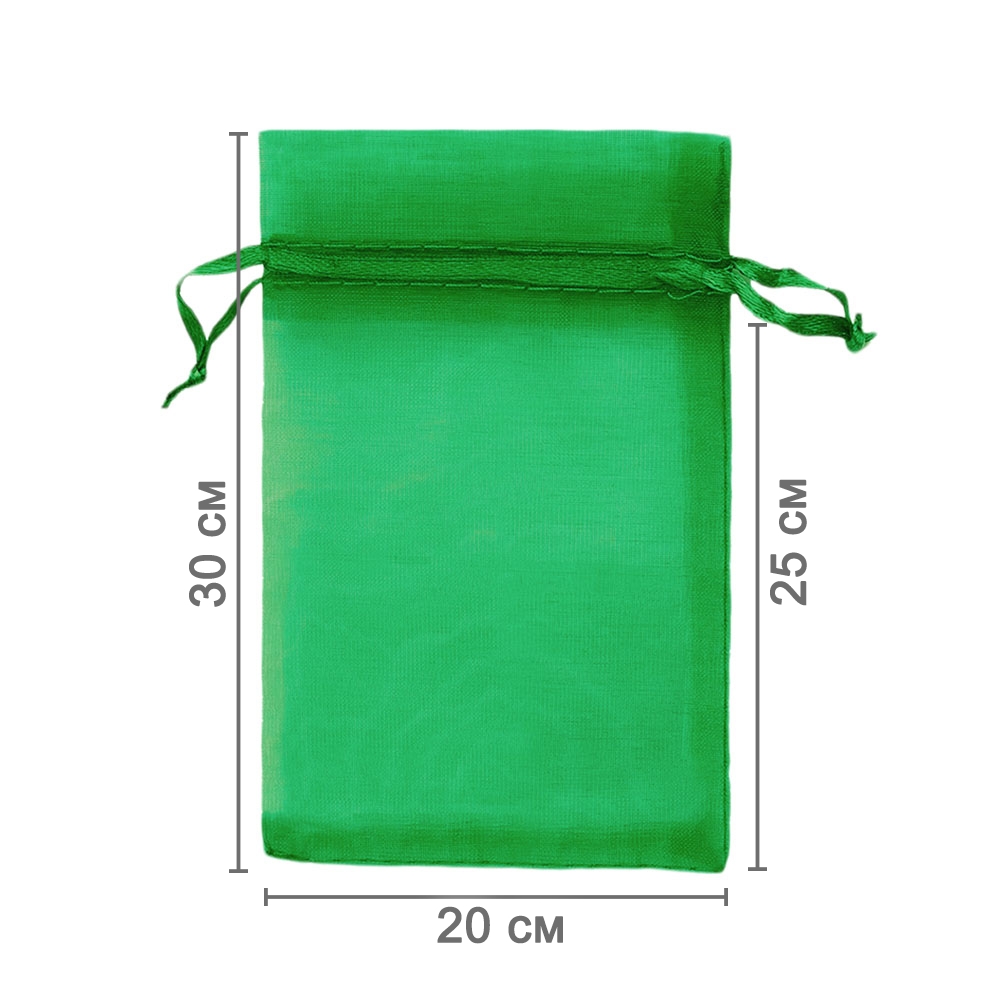 Мешочек из органзы 20 х 30 см зеленый Мешочек из органзы 20 х 30 см зеленый