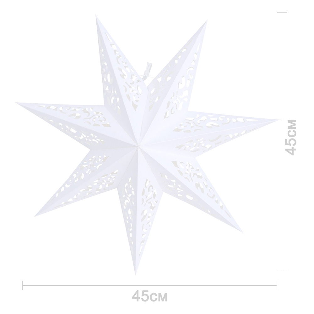 Звезда семиконечная бумажная 45 см Вензель, белый Звезда семиконечная бумажная 45 см Вензель, белый