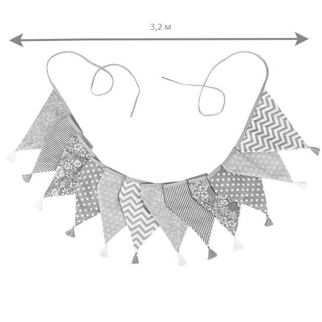 Гирлянда тканевая с кисточками № 45 (3,2 м)