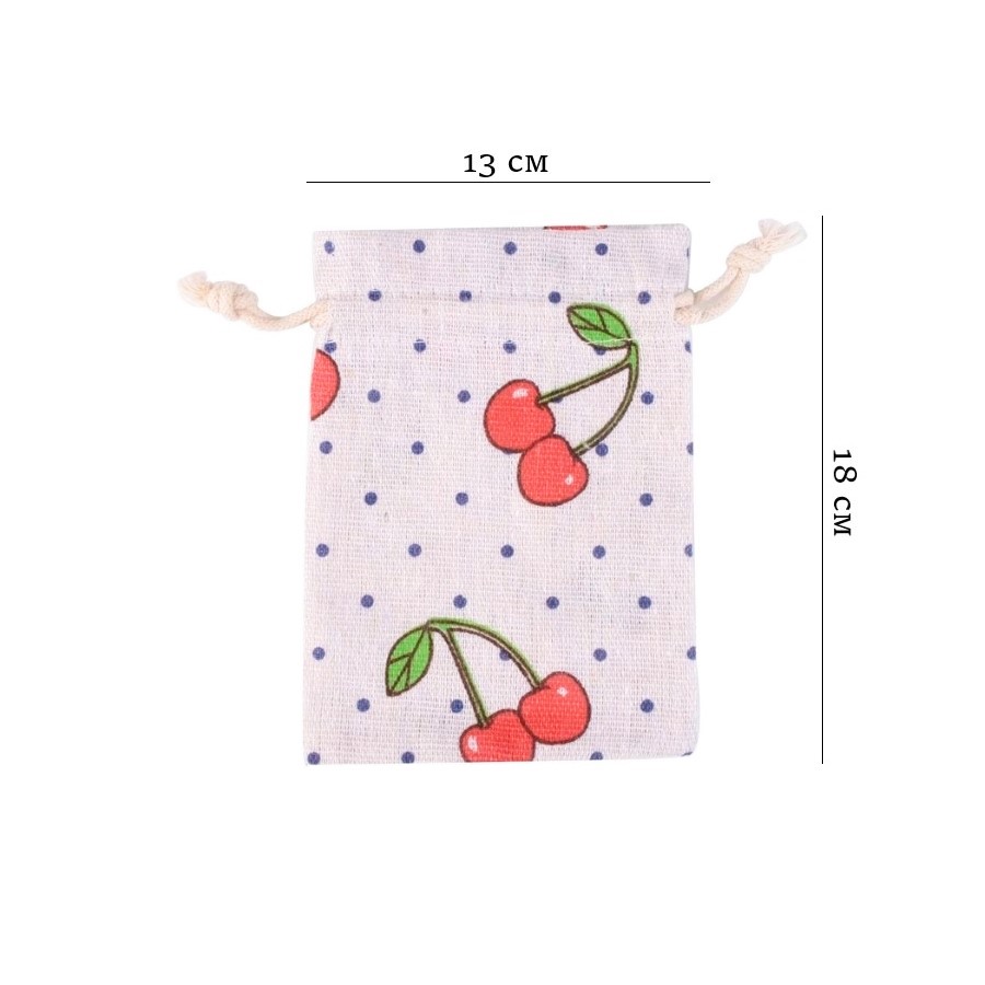 Мешочек из искусственного льна с принтом 13х18 см, №26