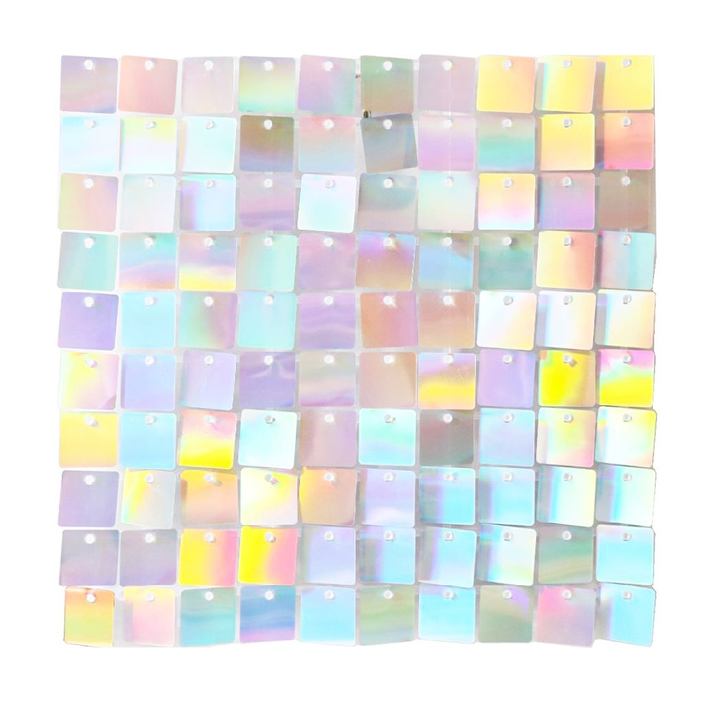 Панель с пайетками для фотозоны 30х30см, голография серебро Панель с пайетками для фотозоны 30х30см, голография серебро