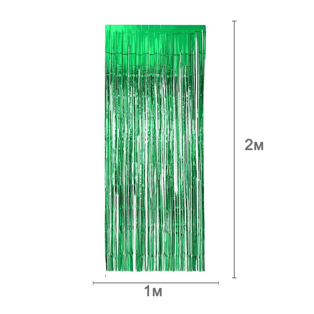 Занавес дождик 1 х 2 м, металлик Зеленый Занавес дождик 1 х 2 м, металлик Зеленый