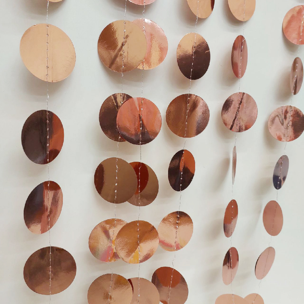 Гирлянда "Кружочки" металлик 5 см х 4,5 м, Розовое Золото Гирлянда "Кружочки" металлик 5 см х 4,5 м, Розовое Золото