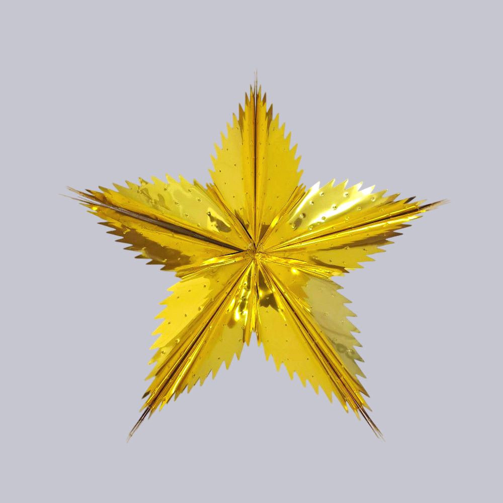 Звезда фольгированная с перфорацией 40 см пятиконечная, золото Звезда фольгированная с перфорацией 40 см пятиконечная, золото