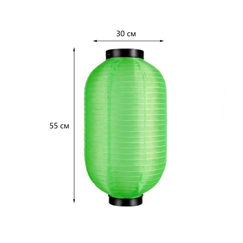 Китайский фонарь Цилиндр 30х55 см, зеленый