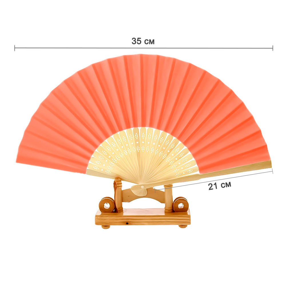 Веер для декора 21 х 35 см оранжевый