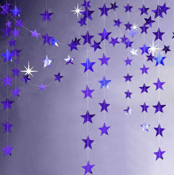 Гирлянда Звезды металлик 7 см 4 м фиолетовый Гирлянда Звезды металлик 7 см 4 м фиолетовый