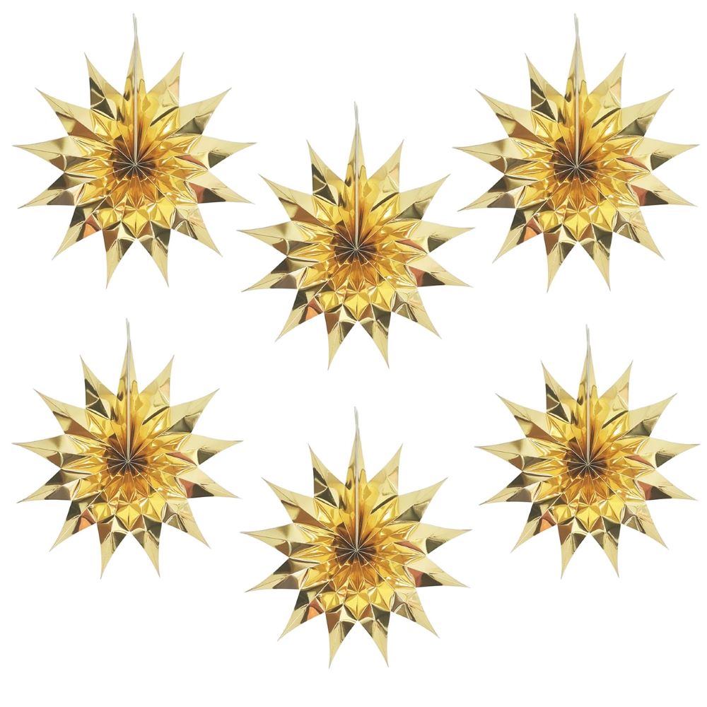 Набор фантов Звезды 30 см х 6 шт, золото Набор фантов Звезды 30 см х 6 шт, золото