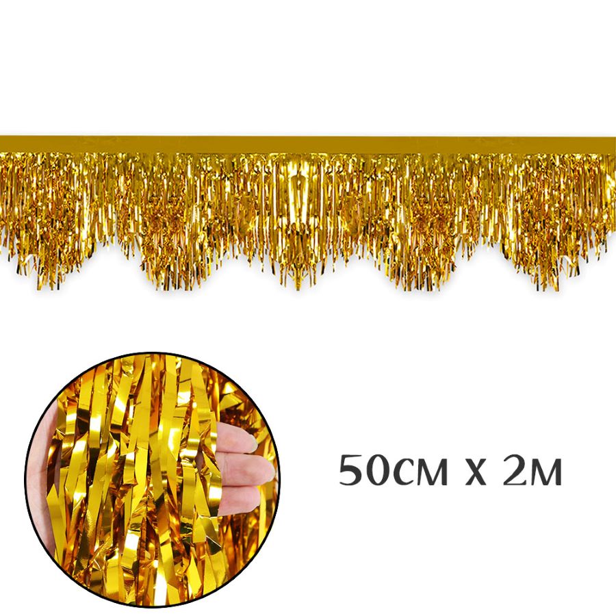 Занавес Дождик бахрома 50 см х 2 м, металлик золото Занавес Дождик бахрома 50 см х 2 м, металлик золото
