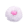 Бумажный цветок 30 см белый+розовый