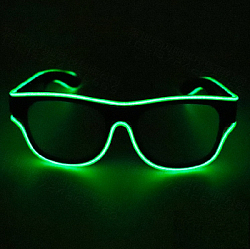 Очки светящиеся беспроводные, зеленый