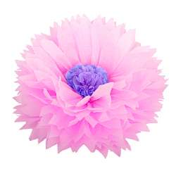 Бумажный цветок 40 см розовый+светло-сиреневый