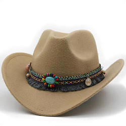 Шляпа ковбойская Бохо из фетра, песочный