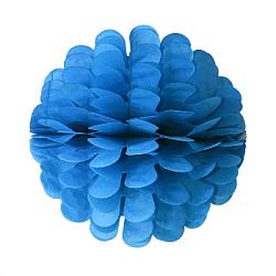 Бумажное украшение Цветочный шар-соты 25 см, синий