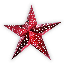 Звезда бумажная 90 см голографическая красная