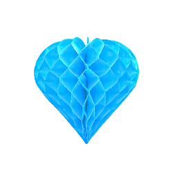 Бумажное украшение "Сердце" 20 см, синий