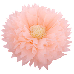 Бумажный цветок 50 см персиковый+айвори