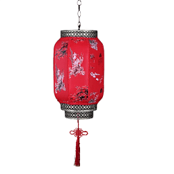 Китайский подвесной фонарь с цоколем 50х30 см, №7
