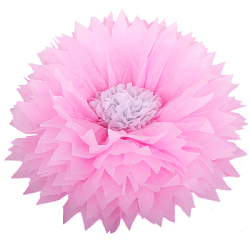 Бумажный цветок 50 см розовый+белый 