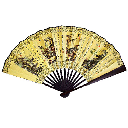 Веер для танцев 33х60см с рисунком, №7