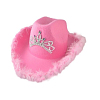Шляпа ковбойская с перьями и короной, розовый