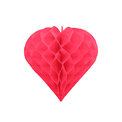 Бумажное украшение "Сердце" 20 см, красный