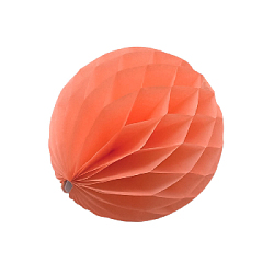 Бумажное украшение шар 8 см коралловый