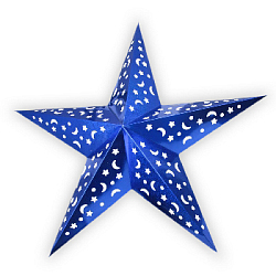 Звезда бумажная 90 см голографическая синяя