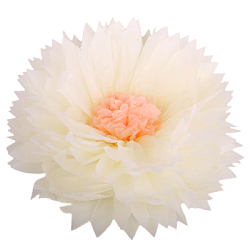 Бумажный цветок 50 см айвори+персиковый