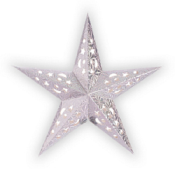 Звезда бумажная 30 см голографическая серебряная