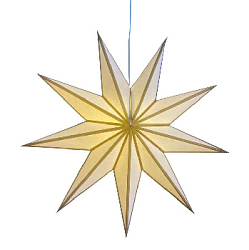Звезда-светильник 80 см девятиконечная, белая+золото