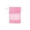 Мешочек из мешковины и органзы 10х14 см розовый