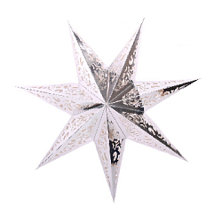 Звезда семиконечная бумажная 60 см Вензель, серебро