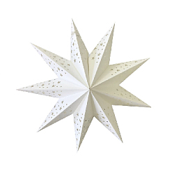 Звезда девятиконечная 35 см, точки и звездочки, белый