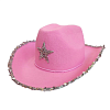 Шляпа ковбойская с блестками и звездой, розовый